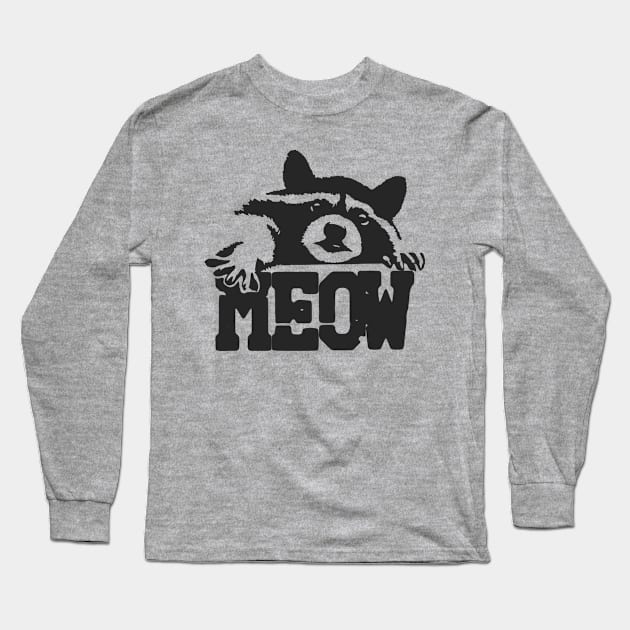 Funny Meow Raccoon Long Sleeve T-Shirt by susanne.haewss@googlemail.com